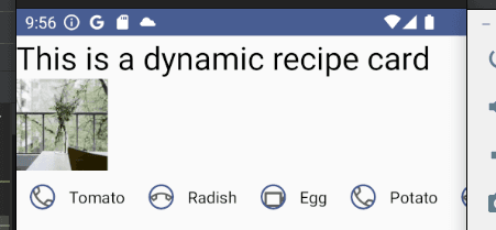 Final result of the DynamicRecipeCard composable